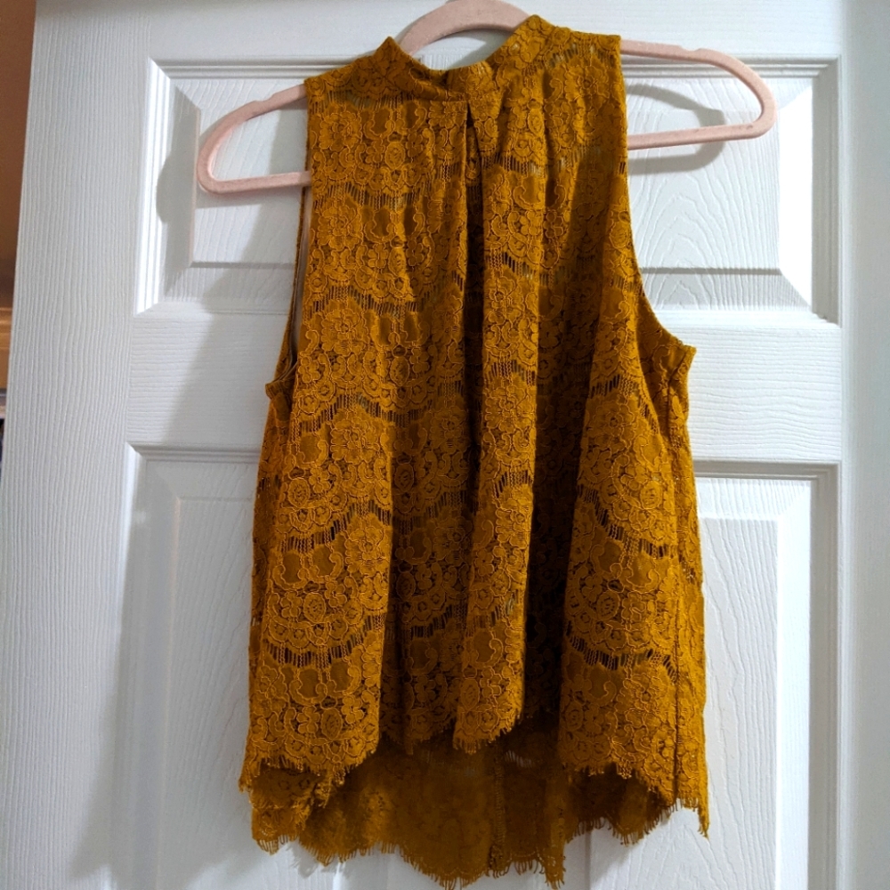 Yellow lace top